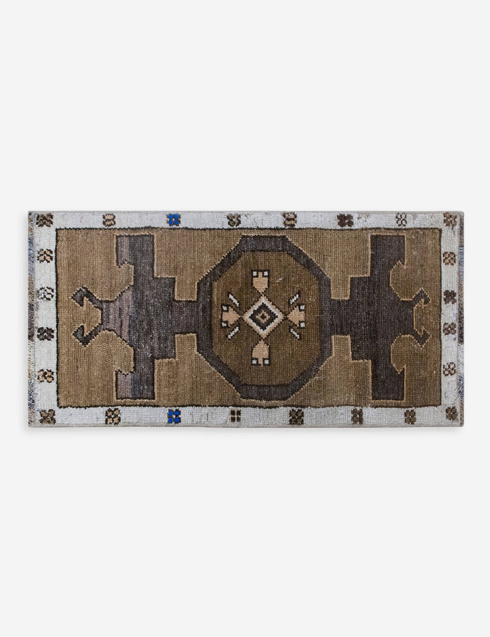 Vintage Turkish Hand-Knotted Wool Mini Rug No. 319, 1'6" x 3'3"