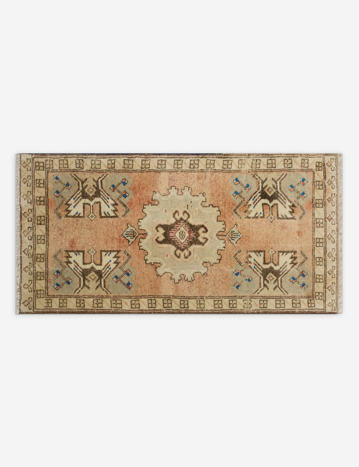 Vintage Turkish Hand-Knotted Wool Mini Rug No. 320, 1'6" x 3'4"