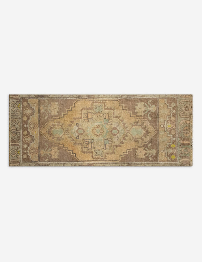 Vintage Turkish Hand-Knotted Wool Mini Rug No. 322, 1'2" x 3'5"