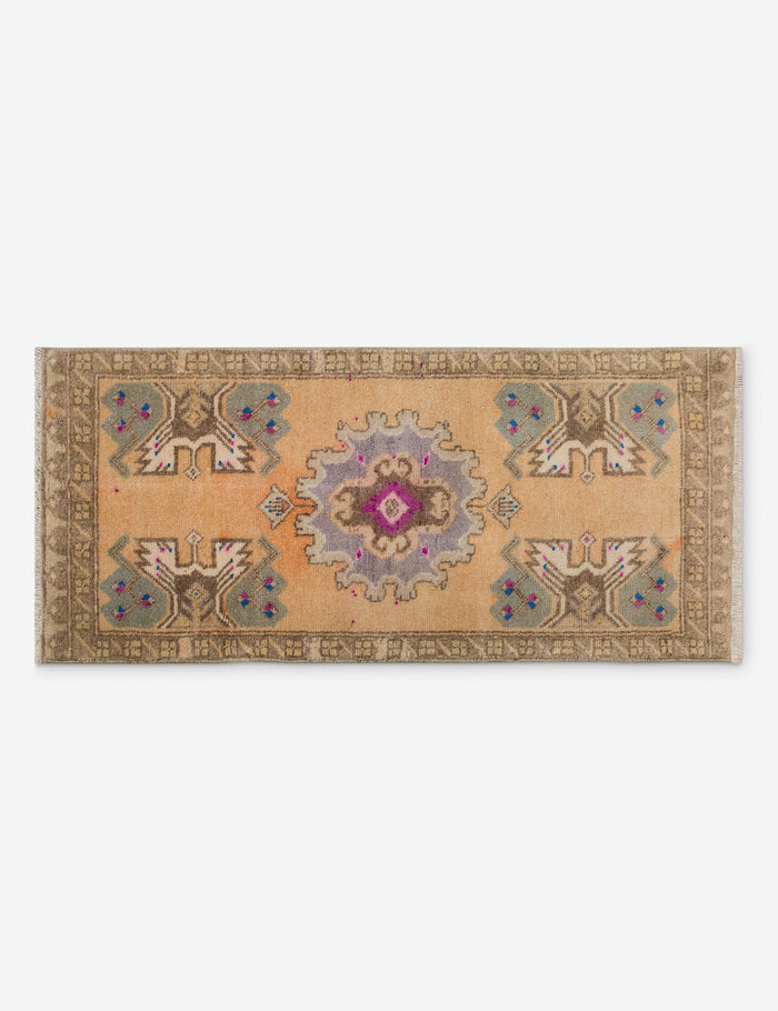 Vintage Turkish Hand-Knotted Wool Mini Rug No. 328, 1'5" x 3'5"