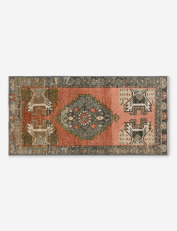 Vintage Turkish Hand-Knotted Wool Mini Rug No. 329, 1'6" x 3'4"