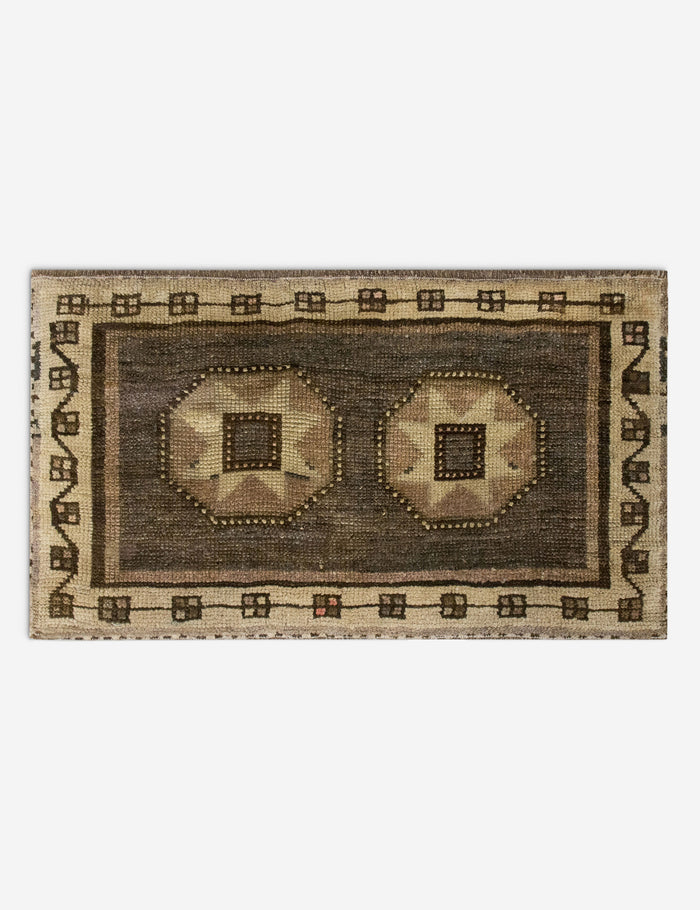 Vintage Turkish Hand-Knotted Wool Mini Rug No. 334, 1'5" x 2'6"