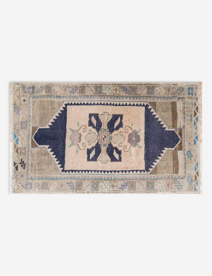 Vintage Turkish Hand-Knotted Wool Mini Rug No. 335, 1'8" x 3'3"