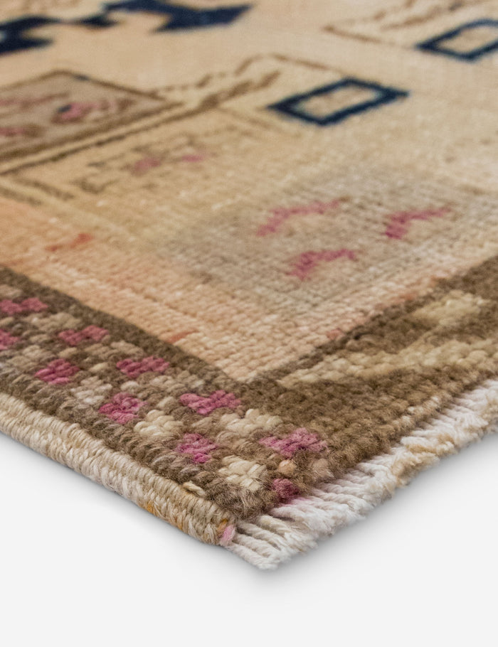 Vintage Turkish Hand-Knotted Wool Mini Rug No. 341, 2' x 2'8"
