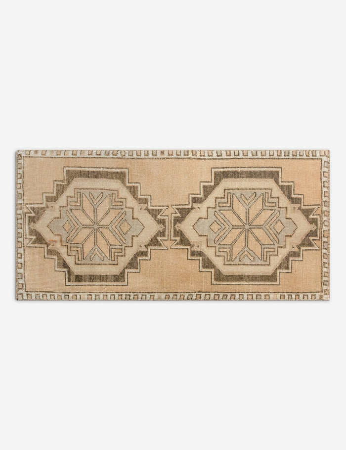 Vintage Turkish Hand-Knotted Wool Mini Rug No. 343, 1'5" x 3'1"