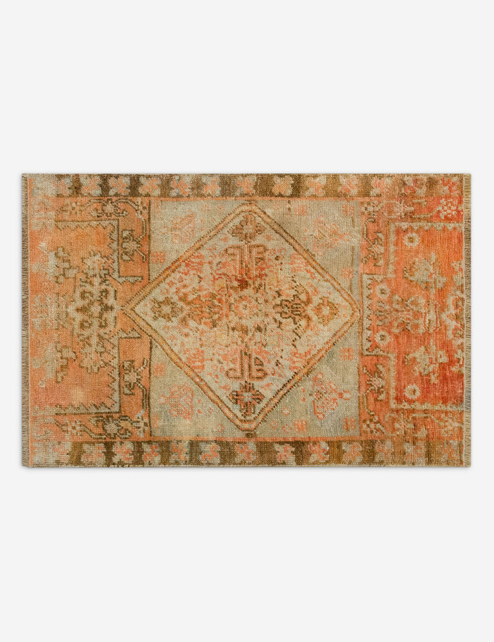 Vintage Turkish Hand-Knotted Wool Mini Rug No. 345, 1'6" x 2'3"