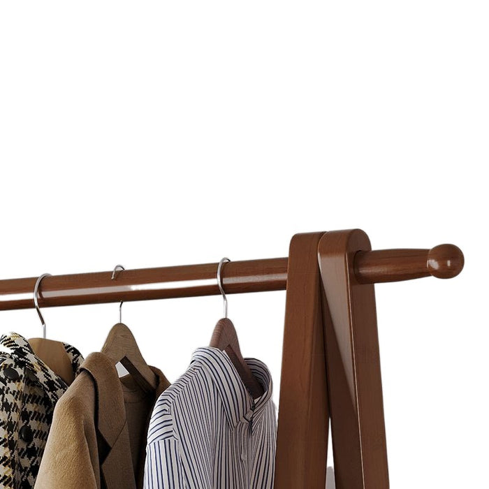 Walnut Solidwood Clothing Racks Hanger/Stylish Entryway Coat Rack with Shelf