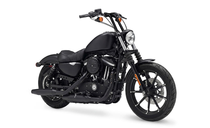 Warlock 12" Pullback Handlebar Risers for Harley Sportster 883 Low XL883L Gloss Black Riser on Bike @expand
