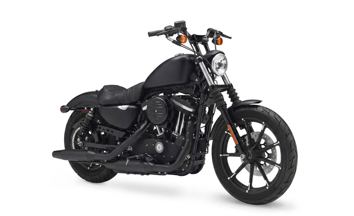 Warlock 6" Handlebar Risers for Harley Sportster 883 Custom XL883C Gloss Black Riser on Bike @expand