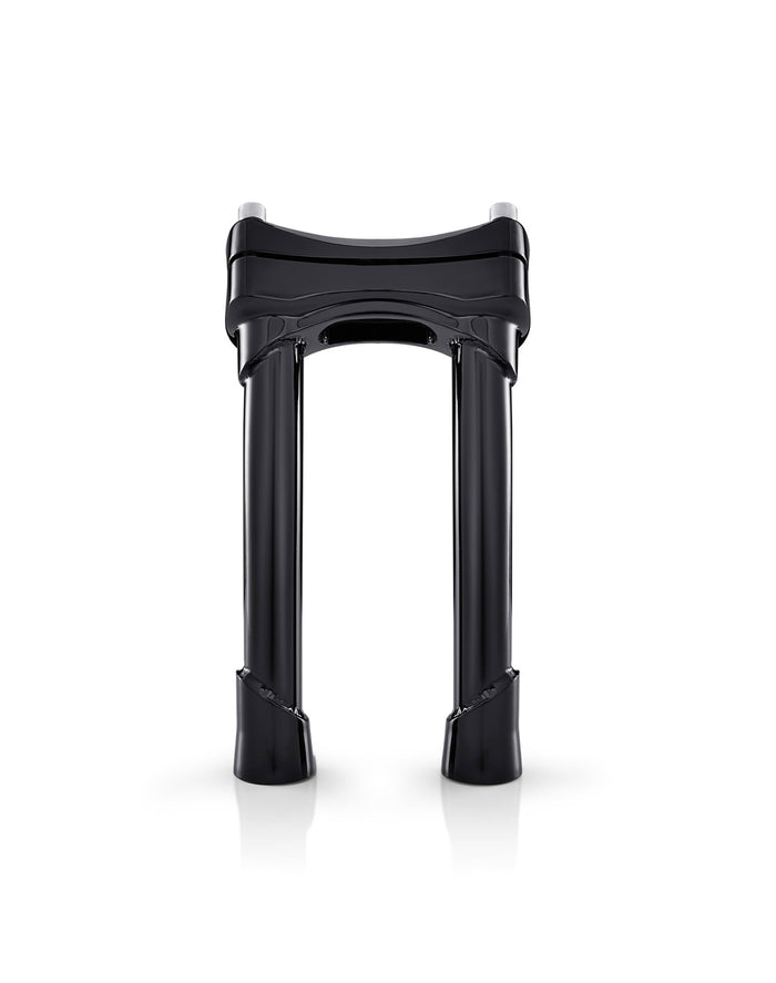 Warlock 8" Pullback Handlebar Risers for Harley Sportster 883 Iron XL883N Gloss Black Front View