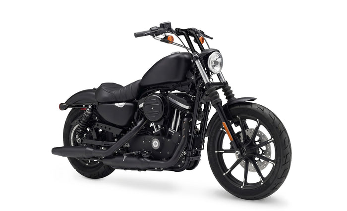 Warlock 8" Pullback Handlebar Risers for Harley Sportster Iron 1200 XL1200NS Gloss Black Riser on Bike @expand