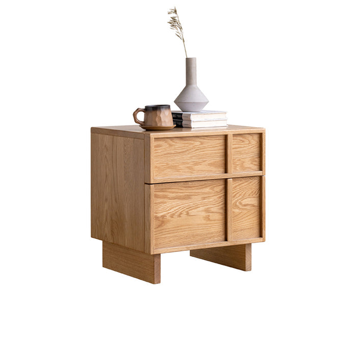 Warren FAS-Graded Solid American Oak Wood Side Table with Drawer