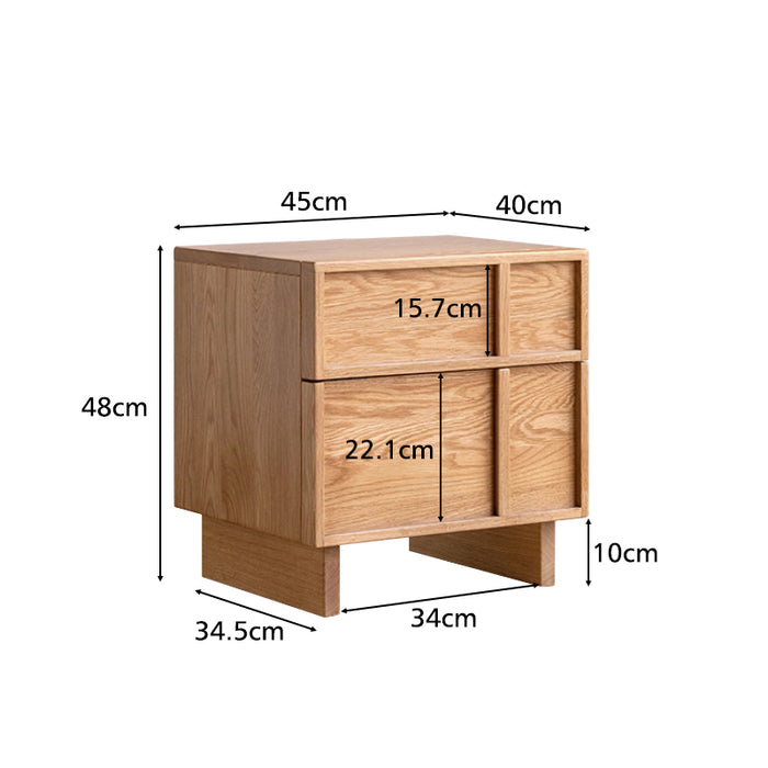 Warren FAS-Graded Solid American Oak Wood Side Table with Drawer