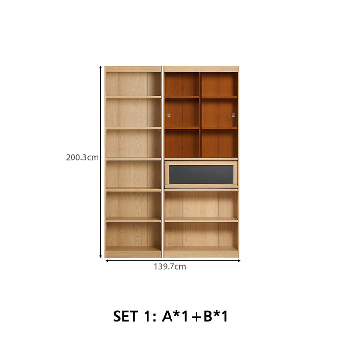 Watson 60cm/80cm Bookcase Modular Display Shelf & Storage Natural Wood Color