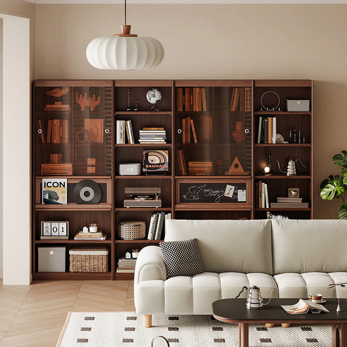 Watson 60cm/80cm Bookcase Modular Display Shelf & Storage With Lighting Walnut Color