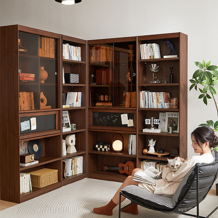 Watson 60cm/80cm Bookcase Modular Display Shelf & Storage With Lighting Walnut Color