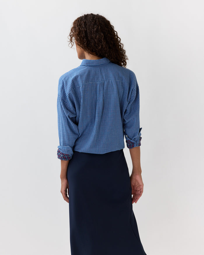 Weekender Shirt in Blue/Rose Double-Weave Check