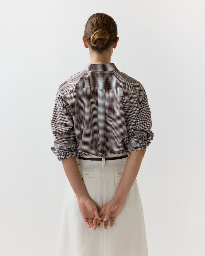 Weekender Shirt in Chocolate Graph Check Cotolino