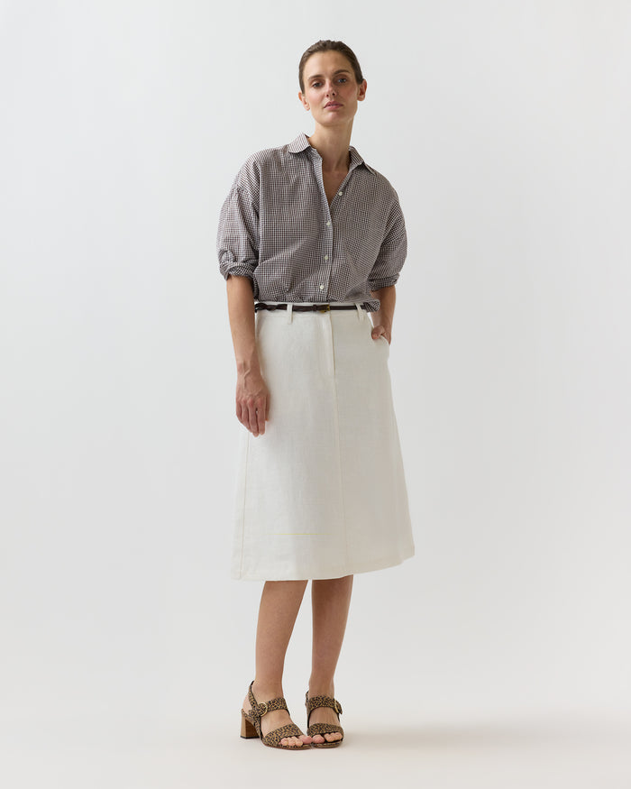 Weekender Shirt in Chocolate Graph Check Cotolino