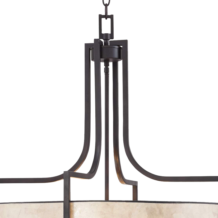 Wilson English Bronze 26wide Mica Shade Pendant Light