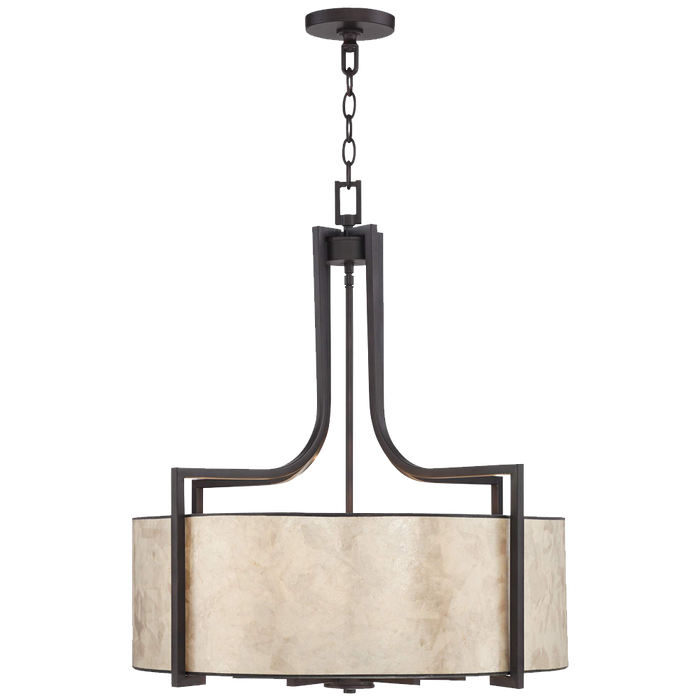 Wilson English Bronze 26wide Mica Shade Pendant Light