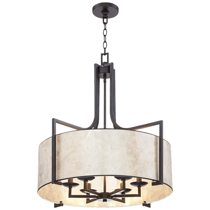 Wilson English Bronze 26wide Mica Shade Pendant Light
