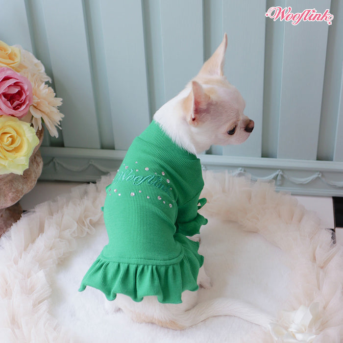 Wooflink Starlight Bloom Dress in Green