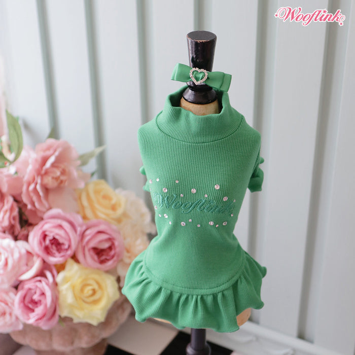 Wooflink Starlight Bloom Dress in Green