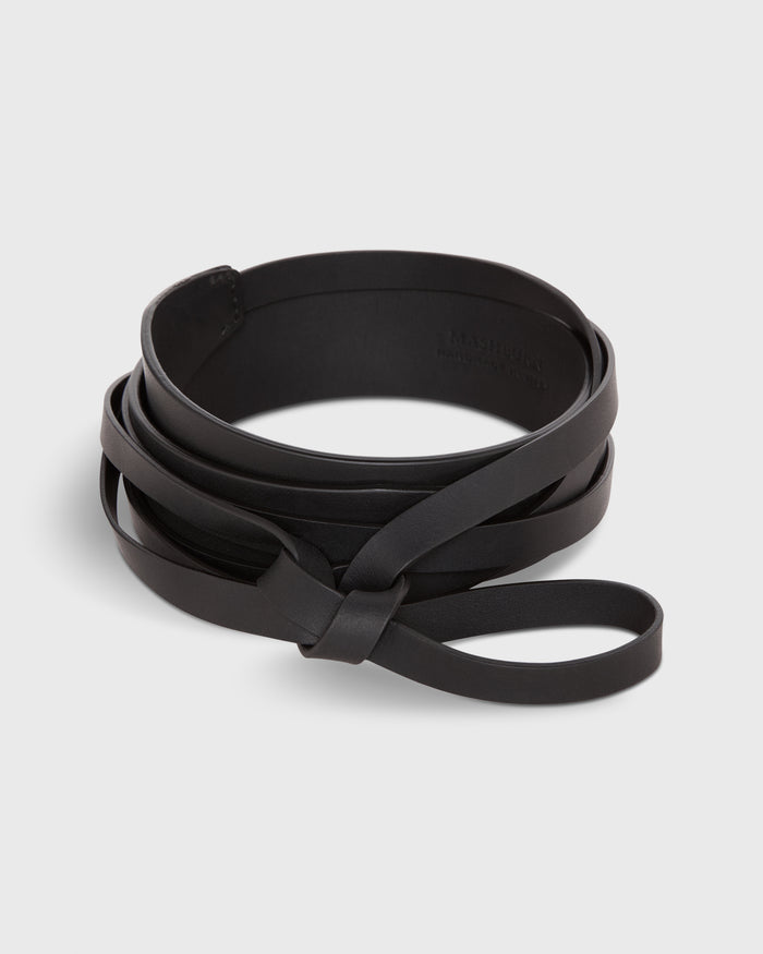 Wraparound Belt in Black Leather