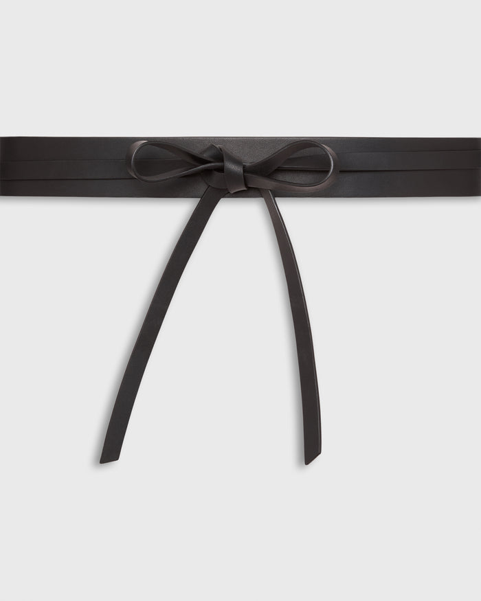 Wraparound Belt in Black Leather