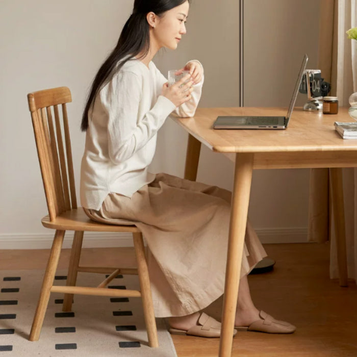 Yasmine Armless Rubberwood/FAS-Graded Solid American Oak Wood Chair/Dining Chair Multiple Color