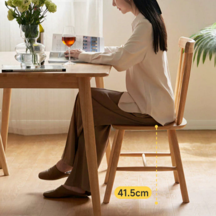 Yasmine Armless Rubberwood/FAS-Graded Solid American Oak Wood Chair/Dining Chair Multiple Color