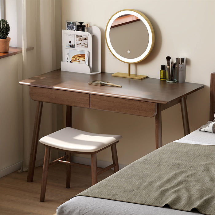 Yvette 80cm/120cm Rubberwood Single Study/Office Desk/Table With Drawer For Home Walnut Color