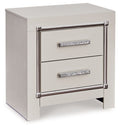 Zyniden Silver Two Drawer Night Stand