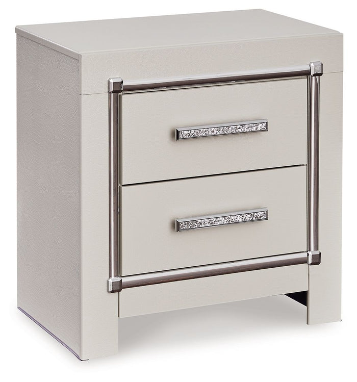 Zyniden Silver Two Drawer Night Stand
